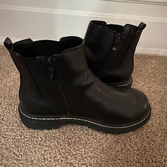 Black Faux Leather Chelsea Bootie (WW - Picture 3 of 8